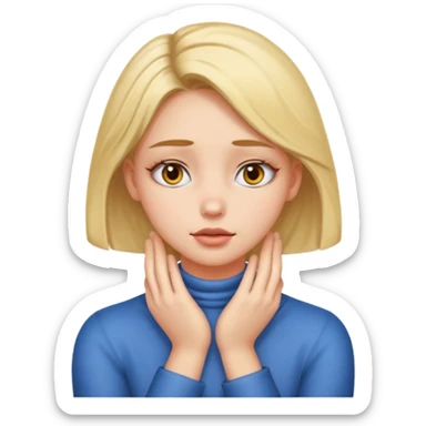 Girl with hands in her neck crossed out eyes sticker