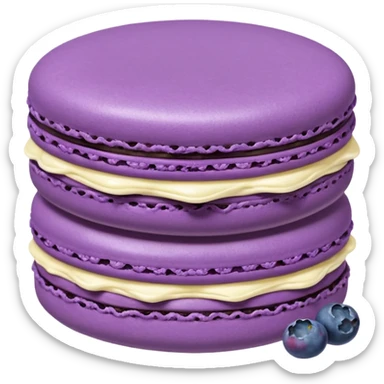 A macaron with purple cream and blueberries sticker