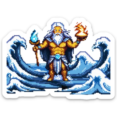 Zeus summoning a wave sticker