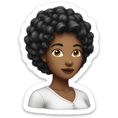 femme noire cheveux crépus  sticker