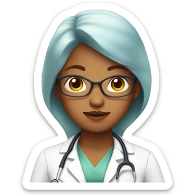Woman doctor with scarlet hair wearing stethoscope without glasses  sticker