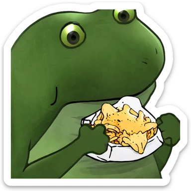 Frog eating sticker