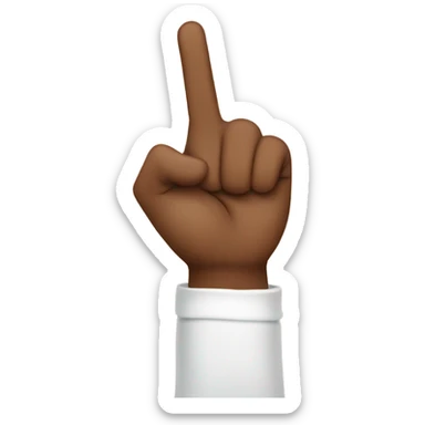 brown hand with pointer finger and thumb up like a peace sign sticker