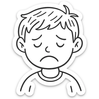 a sad boy sticker