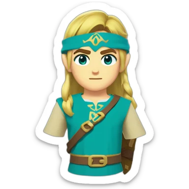 Link’s head from zelda breath of the wild in blue tunic sticker