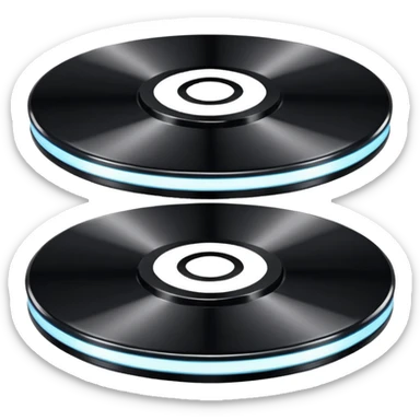 two black computer disk sticker