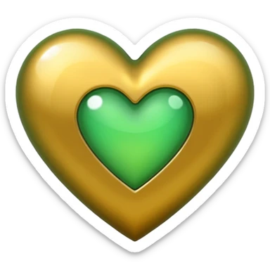 heart with golden and green colours sticker