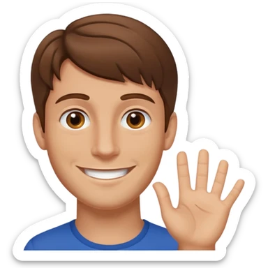 homme brun cheveux long sourire style européen sticker