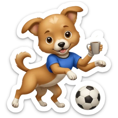 Dog  coffee  kick line  sticker