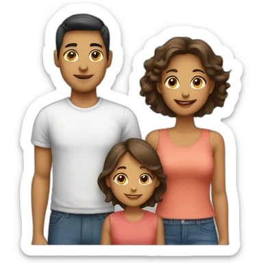 Familia de 4 personas hija y dos hijos sticker