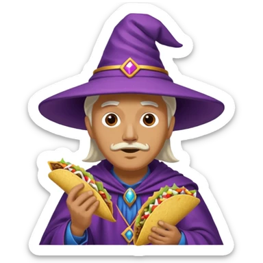 Wizard eating Taco Bell sticker