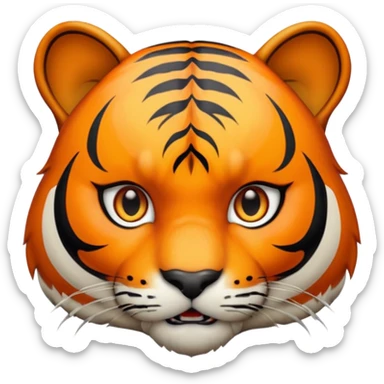 tiger face with a paw print sticker