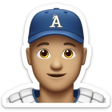 bald man in baseball cap sticker