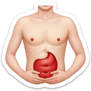 red throbbing spot on lower abdomen hernia pain sticker