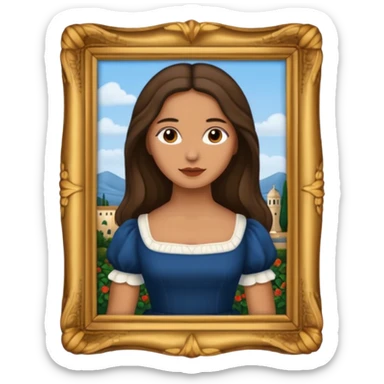Monnalisa paint of Louvre giocanda frame  sticker