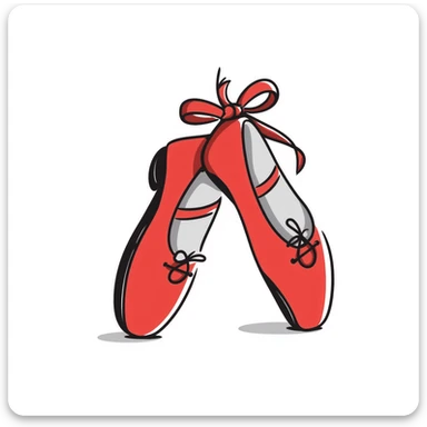 red ballet shoes sticker