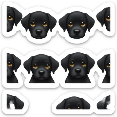 black labrador puppy is crying a lots of tears sticker