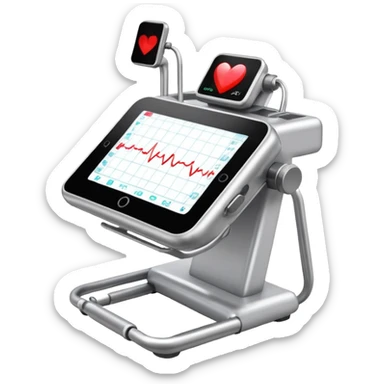 EKG machine with heart rate monitor display sticker