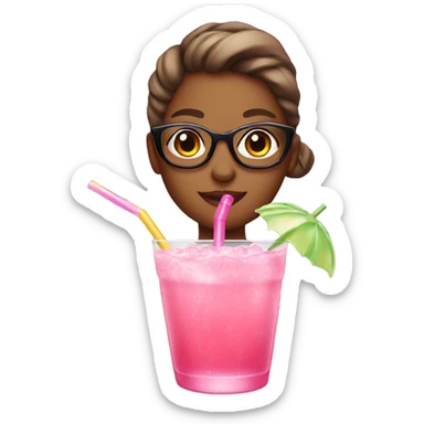 Summer girly pink drink sticker