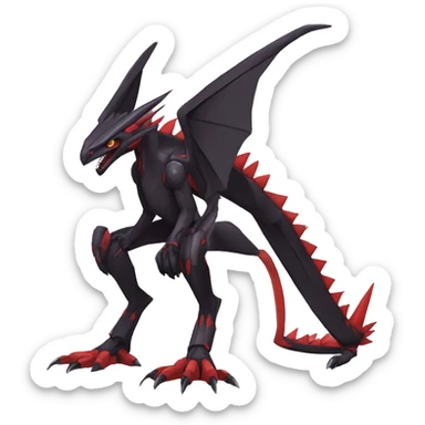  Cool Edgy Black Red Digimon-Fakemon-Raptor-Genesect-Dragon full body sticker