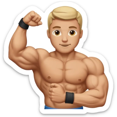 flexing bicep with arm curled (bicep only) sticker