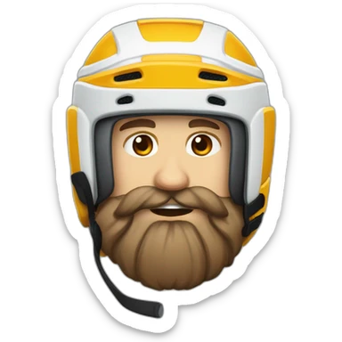 Hockeyeurs barbu avec son casque de hockey et un pansement sur le visage sticker