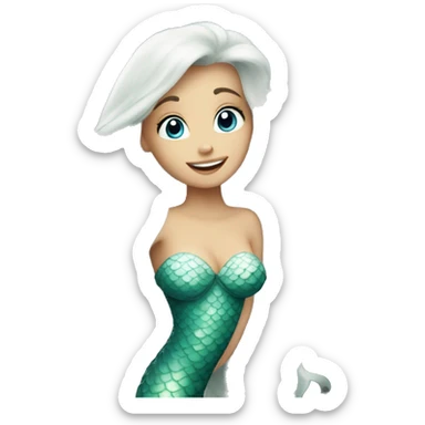 white little mermaid in the castle sticker