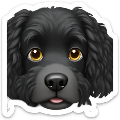 black dog that looks like mop sticker