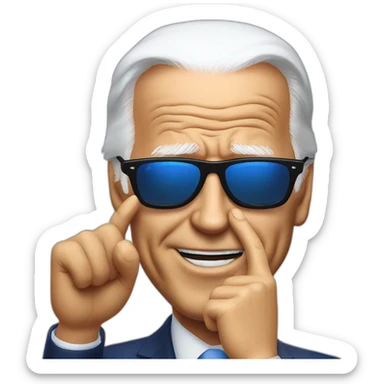 Joe biden snaps Fingers sunglass sticker