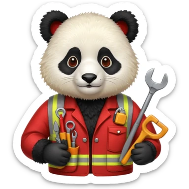 red engineer panda sticker
