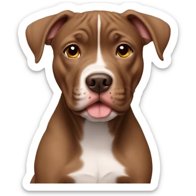 Brown Pitbull puppy sticker