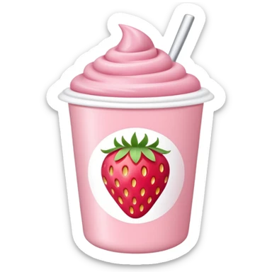  Strawberry Yogurt cup sticker