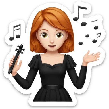 Ginger haired female conducting music sticker