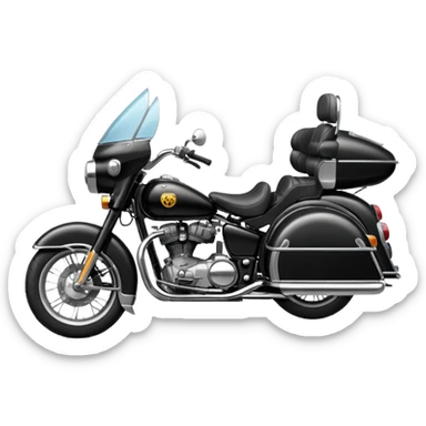 a motorcycle with a sidecar attached to the side  sticker