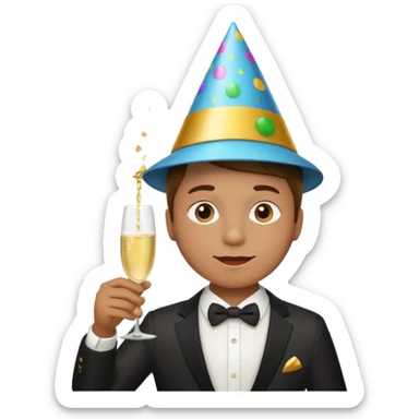 una festa di compleanno con una camicia bianca sticker