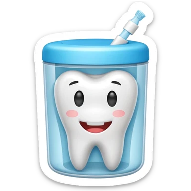 Dental floss in a container   sticker