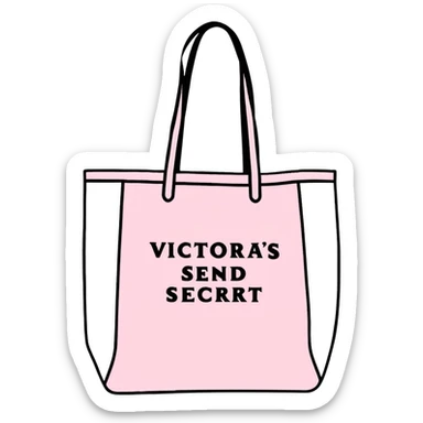 Victoria's Secret tote bag with logo in pink color sticker
