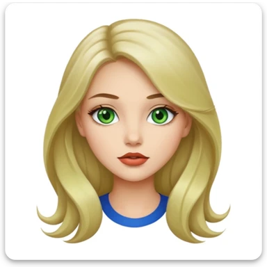 Brunette/blonde mix colored long hair, green eyes, beautiful lips, beautiful girl sticker