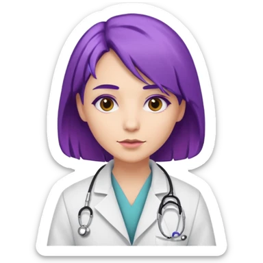 purple haired doctor sticker
