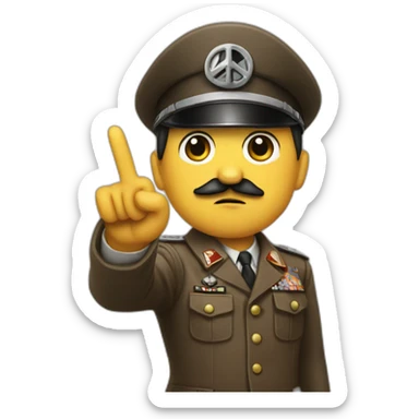 hitler holding up a peace sign sticker