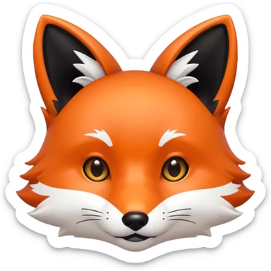 une tête de renard trop kawaii avec des poils noirs à la place des poils blancs sticker