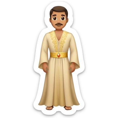 Latin man wearing grown and dress sticker