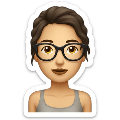 Une fille brune avec des lunettes  entrain de dormir sticker