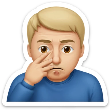 Pinching nose out of disgust  sticker