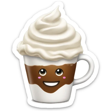 A coffee with whip cream sticker