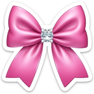 Cute pink bow rhinestones  sticker