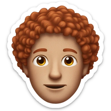  man with freckles, red curly hair sticker