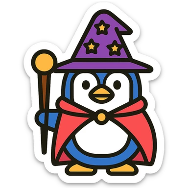 Penguin Wizard sticker