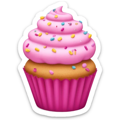 pink cupcake with sprinkles sticker
