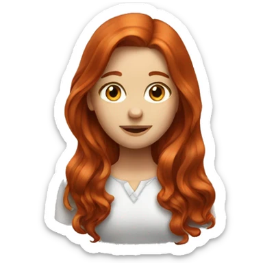 Redhead long hair girl sticker